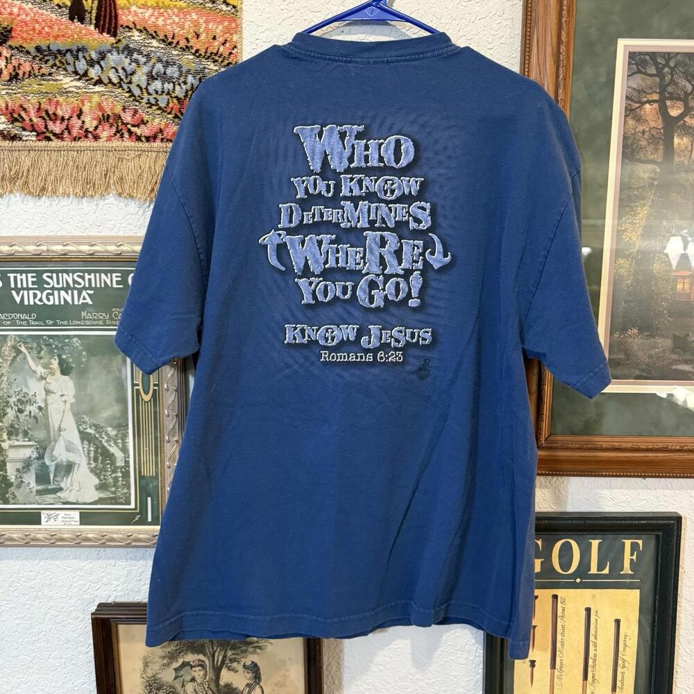 Vintage 00s Who You Know Gospel Religious Jesus Christian T Shirt Size Men’s‎ XL